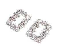 F Fityle 2pcs Damen Quadratisch Schuhclips Schuhanhänger Schuhschmuck aus Strass