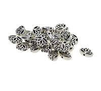 F Fityle 30 Retro Vintage Tibetan Silber Lose Perlen, Yoga Lotus Flower Hollow Spacer Perlen für DIY Oder Schmuckherstellung, (16 X 13 X 4 Mm)