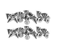 F Fityle 40 Pcs Piercing Schmuck Ersatz Ball Verschluss Schraubenlochgröße 16G (1.2mm), 4mm Konus und 3mm runde Kugel