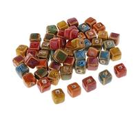 F Fityle 50 Lose Abstandsperlen Keramik Perlen Charms DIY Schmuck Multicolor, 15mm, Mehrfarbig, 10 mm