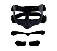 F Fityle Basketball-Gesichtsmaske für gebrochene Nasen, Schutzmaske, Sport-Gesichtsmaske, Nasenschutz, Gesichtsmaske für Athletik, Fitnessstudio, Fußball, Schwarzer schwarzer Aufkleber