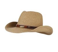 F Fityle Damen Cowboyhut Westernhu Kappe 58cm Sommer Strand Sonne Hüte, Khaki, 58 cm