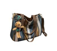 F Fityle Damen-Tragetasche, groß, modisch, aus Segeltuch, Umhängetasche für den Weg zur Arbeit, Frühling, Geschäft, Blau