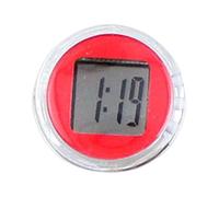 F Fityle Digitaluhr Mini Wasserdicht für Motorrad, Digital Uhr Stick-On, Elektronische Uhr Zum Aufkleben, Motorrad Lenkeruhr Zeitanzeige für Fahrrad Motorrad SUV Verschiedene Modelle, Rot