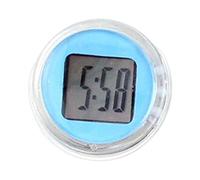 F Fityle Digitaluhr Mini Wasserdicht für Motorrad, Digital Uhr Stick-On, Elektronische Uhr Zum Aufkleben, Motorrad Lenkeruhr Zeitanzeige für Fahrrad Motorrad SUV Verschiedene Modelle, Blau