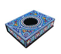 F Fityle DIY Diamantmalerei Schmuckschatulle Holz Aufbewahrungsbox, kreatives -Kunst-Kit Schmuckschatulle Diamant-Holzkiste, Styled