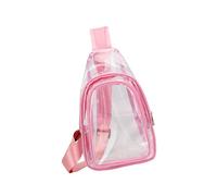 F Fityle Durchsichtige Tasche, transparente Umhängetasche, wasserdichter Brust-Tagesrucksack zum Laufen, Stadion, Damen und Herren, Rosa