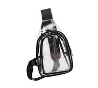 F Fityle Durchsichtige Tasche, transparente Umhängetasche, wasserdichter Brust-Tagesrucksack zum Laufen, Stadion, Damen und Herren, Schwarz