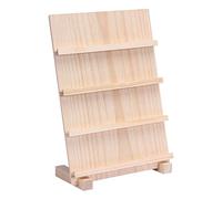 F Fityle Earring Display Ständer Schmuckständer Holz Schmuckhalter Kartenhalter Retro Design Tragbar für Geschäftsausstellung Heimdekoration Geschenkanlässe, 4 Schichten