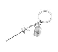 F Fityle Fecht-Schlüsselanhänger, Sport-Schlüsselring aus Zinklegierung, Handy-Anhänger, Souvenir für Weihnachtsliebhaber, Sportler, Handtaschen, Damen und, mit Folie