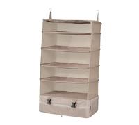 F Fityle Hängende Packwürfel-Regale, Organizer-Tasche, Regal-Organizer, Aufbewahrungstasche, Mehrzweck-Hänge-Reise-Organizer für Hotelreisen, braun, Fünfter Stock