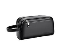 F Fityle Handgelenktasche für Herren mit Reißverschluss, Handtasche aus PU-, mehrere Taschen, lässige Herren-Clutch, Schwarz
