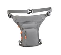 F Fityle Herren Taillenbeutel Crossbody Bag Motorrad Drop Beinbeutel Fanny Pack Beutel Hip Pack zum Joggen Sportreisen Wanderradfahren, Seite Reißverschluss Grau