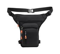 F Fityle Herren Taillenbeutel Crossbody Bag Motorrad Drop Beinbeutel Fanny Pack Beutel Hip Pack zum Joggen Sportreisen Wanderradfahren, Seite Reißverschluss Schwarz