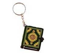F Fityle Mini Koran Anhänger Schlüsselanhänger Arabisch Studieren Koran Keychain Schlüsselring Schlüsselbund Muslim Schmuck, Grün