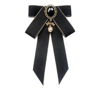 F Fityle Schleife mit Schleife, Brosche, Krawatte, Schleife, Fliege, Elegante Dekoration, Schleife, Brosche, Damen, Krawatte, Schleife, Hemd, Krawatte für, Schwarz