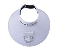 F Fityle Sonnenblende Hut mit Lüfter, Unisex Sonnenblende Hüte mit Ventilator USB Wiederaufladbar, Fan Visor Hat Kühlmützen, Sonnenschutz Kappe Kühler Lüfter für Strand, Wandern, Urlaub, Hellgrau