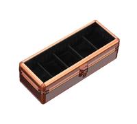 F Fityle Uhrenaufbewahrungsbox, Uhrengehäuse, tragbarer Reisehalter aus Aluminiumlegierung mit Glasdeckel, Schmuckschatulle, Tragetasche, Vitrine, 5