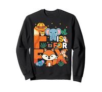 F is for Fox Zoo Animals Zoo Trip Dschungel Zoo Day Sweatshirt