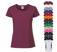 F186 Fruit of the Loom Iconic 195 Ringspun Premium T-shirt Damen Red S