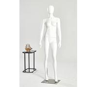 F21-6 Frau Weiß Eurotondisplay Weibliche Schaufensterpuppe stehend schwarz oder weiß matt lackiert Egghead Schick und Elegant
