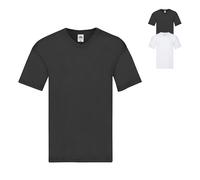 F272 Fruit of the Loom Original V-Ausschnitt T-Shirt kurzarm Black XL