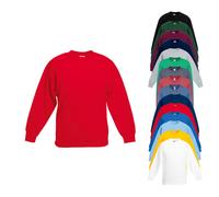 F324NK Fruit of the Loom Kinder Set-In Sweatshirt Klassischer Pullover Sky Blue 140
