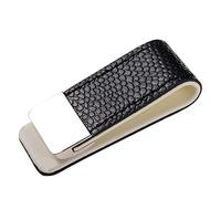 Fa.Wessel Geldscheinklammer Leder mit Edelstahl. Edel und elegant für Männer mit Stil und Klasse | Geldklammer | Money Clip | Geldclip (schw/Weiss)