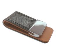 Fa.Wessel Geldscheinklammer Leder mit Edelstahl. Edel und elegant für Männer mit Stil und Klasse | Geldklammer | Money Clip | Geldclip (schw/braun)