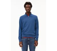 ARMEDANGELS FAABES HALF ZIP KNIT SWEATER - Männer Regular Fit Strickpullover - blau XL dark morning