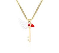 FAADBUK Anime Card Captor Sakura Jewelry Kinomoto Sakura Star Wand Necklace Card Captor Sakura Keychain Card Captor Sakura Lover Gift (Sakura Star NK -S)