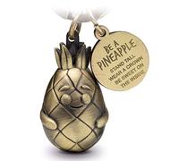 FABACH Ananas Schlüsselanhänger Piny mit Gravur - Süßer Schlüsselanhänger Ananas - Motivation, Freundschaft und Liebe Glücksbringer aus Metall für Frauen in Bronze - Be a pineapple