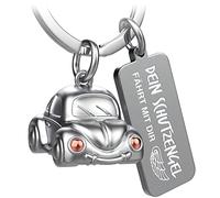 FABACH Auto Schlüsselanhänger Car mit Gravur - Schutzengel Schlüsselanhänger Engel für Autofahrer - Geschenk Glücksbringer Auto Geschenke Fahr vorsichtig - Dein Schutzengel fährt mit dir