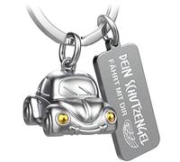 FABACH Auto Schlüsselanhänger Car mit Gravur - Schutzengel Schlüsselanhänger Engel für Autofahrer - Geschenk Glücksbringer Auto Geschenke Fahr vorsichtig - Dein Schutzengel fährt mit dir