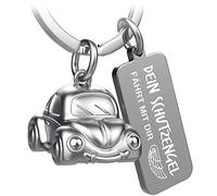 FABACH Auto Schlüsselanhänger Car mit Gravur - Schutzengel Schlüsselanhänger Engel für Autofahrer - Geschenk Glücksbringer Auto Geschenke Fahr vorsichtig - Dein Schutzengel fährt mit dir