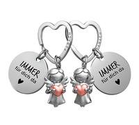 FABACH Beste Freundin Schlüsselanhänger- 2 Schutzengel mit Herz und Gravur - Beste Freundin Liebe Geschenke Schlüsselanhänger - Beste Freundinnen Geschenk Engel Glücksbringer Beste Freundin