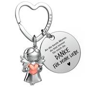 FABACH Beste Mama Schlüsselanhänger Schutzengel Glücksbringer mit Herz und Gravur - Beste Mama Geschenke Schlüsselanhänger - Beste Mama Geschenk Engel Glücksbringer Muttertag