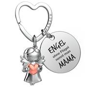 FABACH Beste Mama Schlüsselanhänger Schutzengel Glücksbringer mit Herz und Gravur - Beste Mama Geschenke Schlüsselanhänger - Beste Mama Geschenk Engel Glücksbringer Muttertag