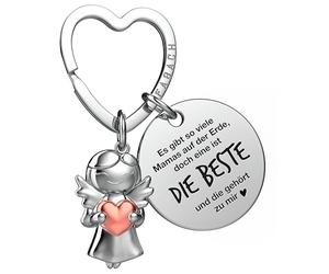 FABACH Beste Mama Schlüsselanhänger Schutzengel Glücksbringer mit Herz und Gravur - Beste Mama Geschenke Schlüsselanhänger - Beste Mama Geschenk Engel Glücksbringer Muttertag