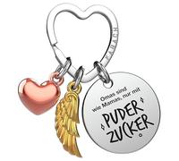 FABACH Beste Oma Schlüsselanhänger Schutzengel Glücksbringer mit Herz und Gravur - Engel Glücksbringer für Damen als Geschenk für die Beste Oma der Welt in Weiß