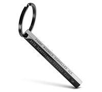 FABACH "Cuboid Schlüsselanhänger Fahre nie schneller als dein Schutzengel fliegen kann - Quader Auto vorsichtig aus Edelstahl - Stäbchen Anhänger mit Gravur