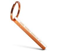 FABACH "Cuboid Schlüsselanhänger Fahre nie schneller als dein Schutzengel fliegen kann - Quader Auto Schlüsselanhänger Fahr vorsichtig aus Edelstahl - Stäbchen Anhänger mit Gravur Schutzengel