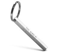 FABACH "Cuboid Schlüsselanhänger Viel Erfolg Prüfung - Quader Schlüsselanhänger Glücksbringer aus Edelstahl - Stäbchen Anhänger mit Gravur Viel Glück, du schaffst das