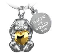 FABACH Hase Schlüsselanhänger Bunny mit Herz - Glücksbringer Hase Geschenke Freundin - Partner Geschenke Liebe Schlüsselanhänger Paare Jahrestag - I love you like nobunny else