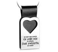 FABACH Herz Schlüsselanhänger mit Gravur aus Leder - Auto Fahr Vorsichtig Glücksbringer Anhänger für Ihren Lieblingsmensch - Es gibt viele Wege ich liebe dich zu sagen: Fahr vorsichtig ist einer
