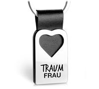 FABACH Herz Schlüsselanhänger mit Gravur aus Leder - Partner Geschenk Anhänger für Ihren Lieblingsmensch - Traumfrau