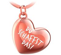 FABACH Herz Schlüsselanhänger Mit Gravur - Kleeblatt Glücksbringer Viel Erfolg - Viel Glück Geschenk Liebe - Du Schaffst Das