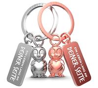 FABACH Schlüsselanhänger für Paare - 2 Pinguine Frosty mit Herz - Glücksbringer Freundin - Partner Liebe Jahrestag Geschenke Valentinstag