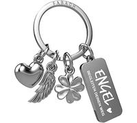 FABACH Schutzengel Schlüsselanhänger 3 Charms mit Gravur - Schutzengel Auto Schlüsselanhänger Fahr vorsichtig - Geschenk Engel Glücksbringer Auto Führerschein - Engel begleiten deinen Weg