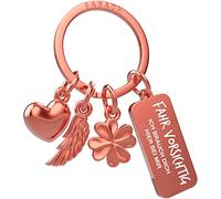 FABACH Schutzengel Schlüsselanhänger 3 Charms mit Gravur - Schutzengel Auto Schlüsselanhänger für Autofahrer - Geschenk Engel Glücksbringer Auto Führerschein - Fahr vorsichtig ich brauch dich